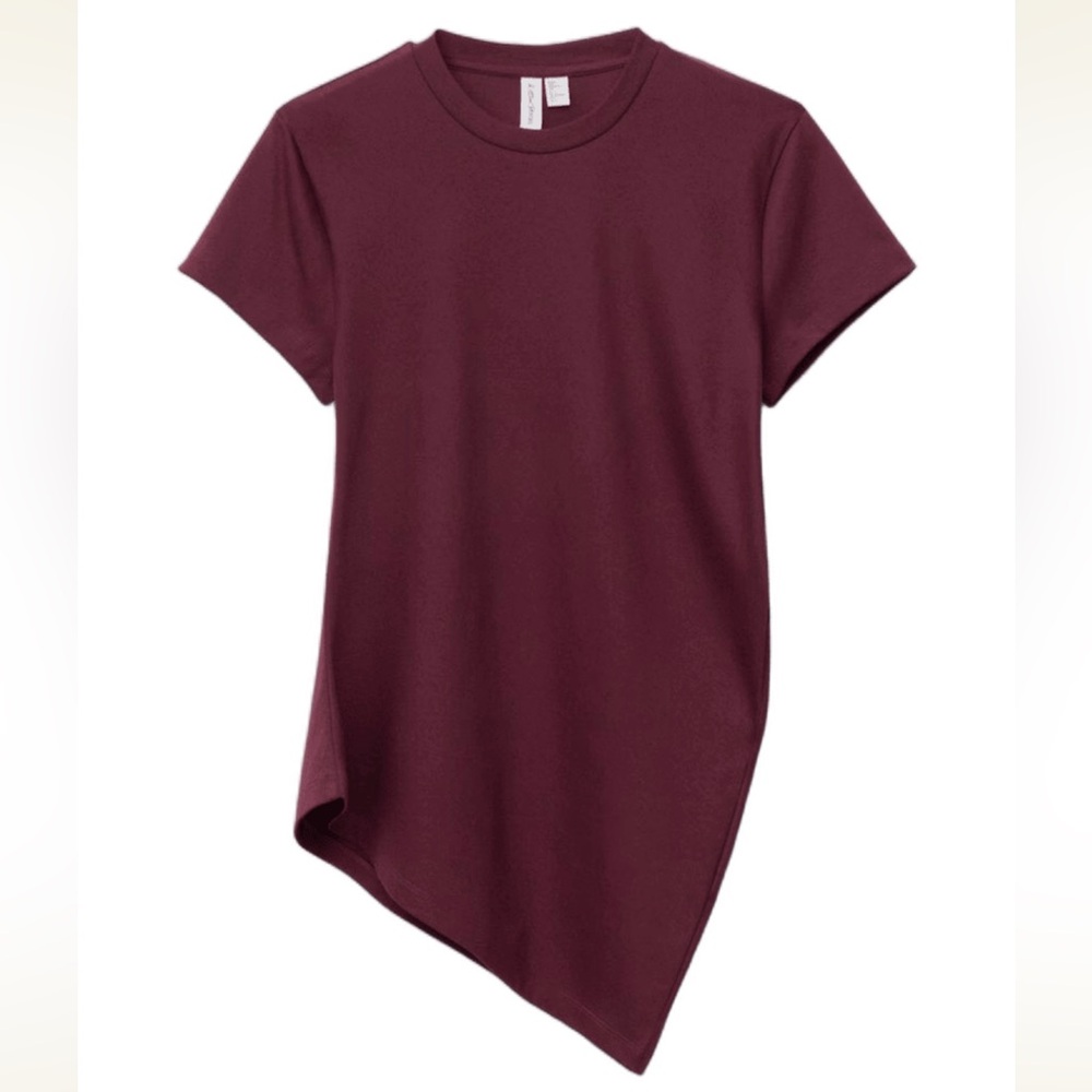 & Other Stories Asymmetric T-Shirt Dark Red